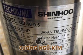 BƠM CHÌM NƯỚC THẢI SHINHOO 1/2HP QB-16-0.5  