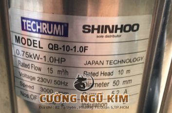BƠM CHÌM SHINHOO 1HP 220V QB-10-1.0F