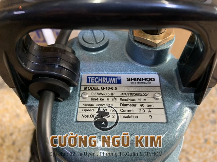 BƠM CHÌM THÂN NHÔM SHINHOO Q-10-0.5 220V 